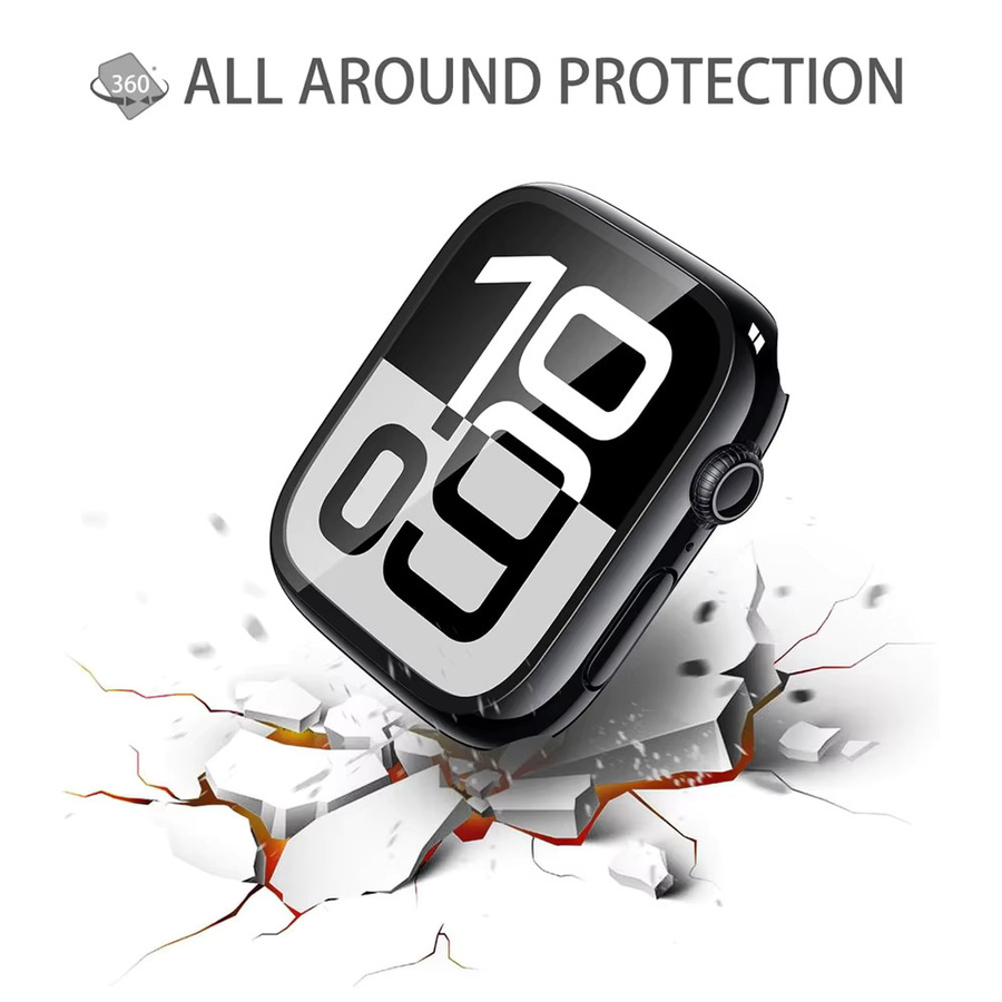 RMUTANE Displayschutzfolie und Case für Apple Watch, Schwarz, Transparent - Bild 3