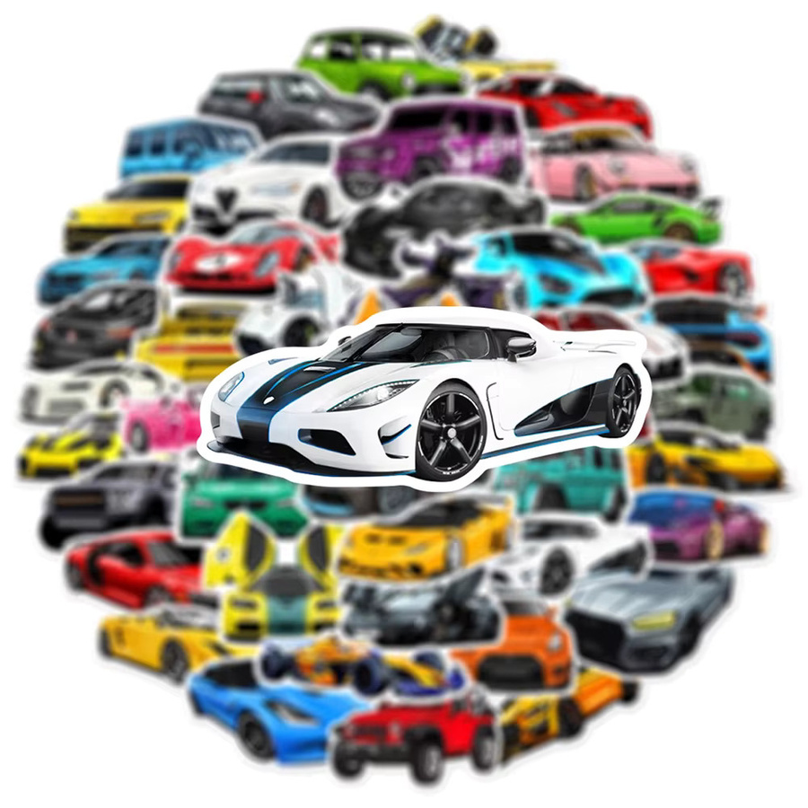 Charile Cartoon Supercar Aufkleber-Set, 10/30/50 Stück - Bild 2