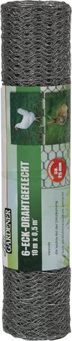 Mr. GARDENER Sechseckgeflecht aus verzinktem Stahl in Silber, Höhe: 50 cm, Länge: 1000 cm - Bild 1