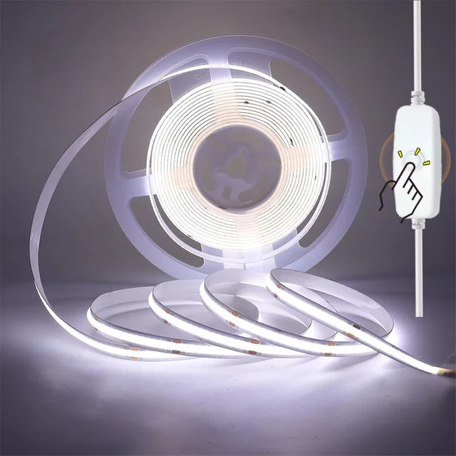 Acosh Neon LED-Beleuchtungsstreifen in Weiß mit 120 LEDs pro Meter, USB 5V Anschluss mit Schalter für Schrank, Küche und Schlafzimmer - Bild 1