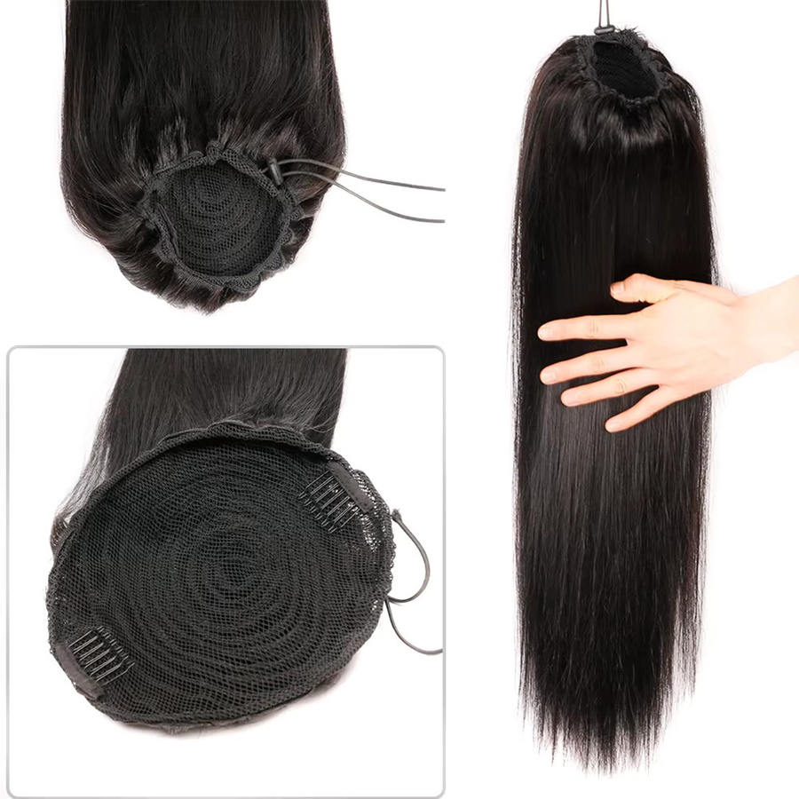 ZILING Echthaar-Pferdeschwanzverlängerung, schwarz, 150 g - Bild 2