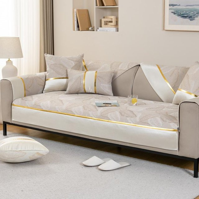 Super Six Jacquard Eis Seide Sofakissen Bezug aus Viskose, quadratisch, B/H: 70 x 70 cm - Bild 1