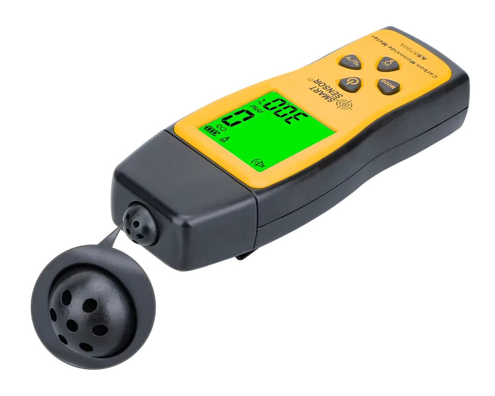 GVDA Kohlenmonoxid-Detektor in Gelb mit LCD-Bildschirm, hochpräziser Gas- und Rauchanalysator mit Ton- und Lichtalarm und tragbarer Luftqualitätstester (1000 ppm) - Bild 4