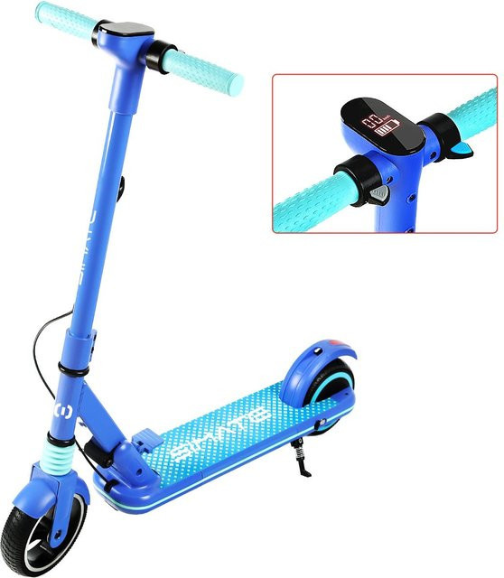 Simate S3 Elektroroller, blau, 130W Motor, 70kg Last - Bild 1