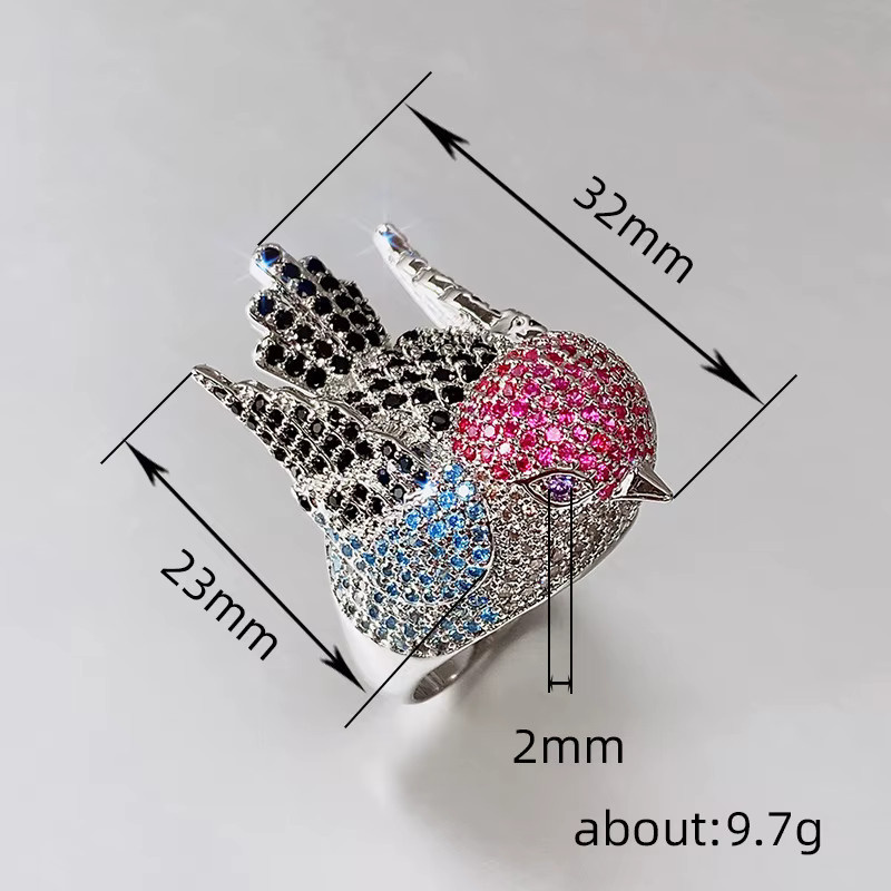 Huitan Fancy Ring, Bunt, Zirkonia, Silber, Damen - Bild 2