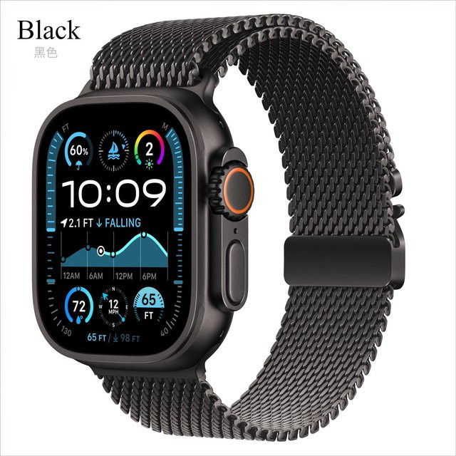 LUJING Milanaise Uhrenarmband, Titan, Schwarz, Unisex - Bild 1