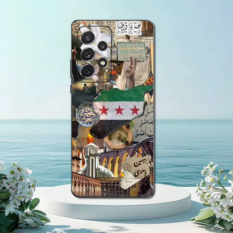 Handyhülle mit Syrien-Flagge aus weichem Silikon für Samsung Galaxy S25 S24 S23 S22 S21 S20 S10 S9 Ultra FE Plus Lite, Schwarz/Mehrfarbig - Bild 2