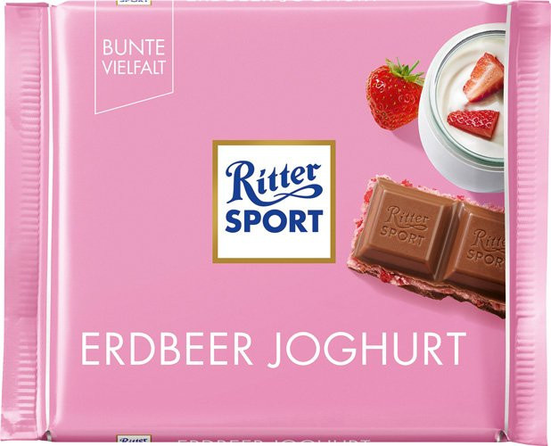 Ritter Sport Bunte Vielfalt Erdbeer Joghurt Schokoladentafel 100 g - Bild 1