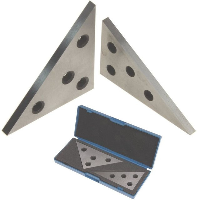 ETOPOO Winkelblock Set aus Metall, 2er-Set Präzisions-Dreieck-Lineale mit 30/45/60/90 Grad, Silber - Bild 1