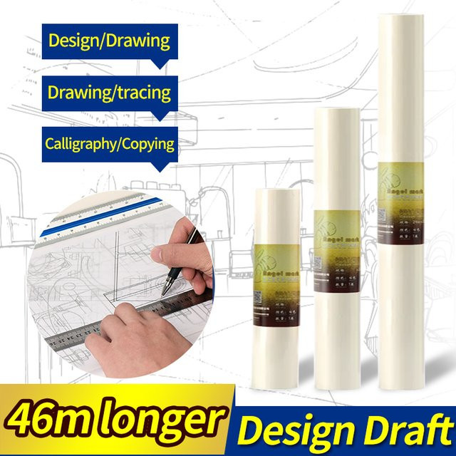 AngelMark Transparentpapierrolle für Entwürfe, Skizzen und zum Nähen, hochtransparentes Zeichenpapier in Transparent und Gelb - Bild 1