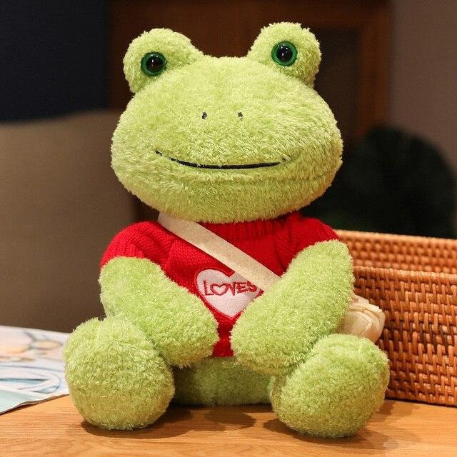 Binchi Keji Travel Netter Frosch Plüschtier, mit Pullover Tasche, 1-teiliges Set - Bild 1