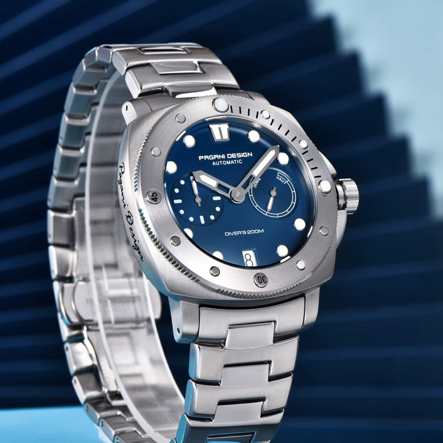 PAGANI Design Automatik-Armbanduhr, Edelstahl, Grün, Saphirglas, Herren - Bild 3