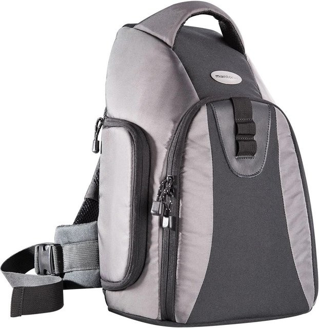 Mantona Fotorucksack Miami Kamerarucksack für DSLR und Systemkameras in Schwarz und Grau - Bild 1