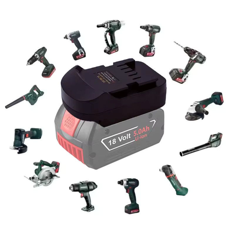ALASICKA Akku-Adapter Schwarz für Makita, Dewalt, Milwaukee und Bosch 18V Li-Ionen-Akkus zur Nutzung mit Metabo 18V Werkzeugen - Bild 3
