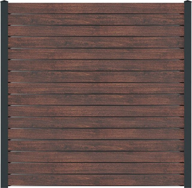 Vidual Sichtschutzzaun Pure 100 Rhombus zum Aufdübeln in Darkoak, Höhe: 175 cm, Breite: 1422 cm - Bild 1