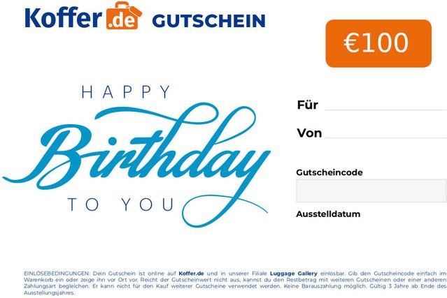 Geschenkgutschein Happy Birthday von Koffer.de in Multicolour - Bild 1