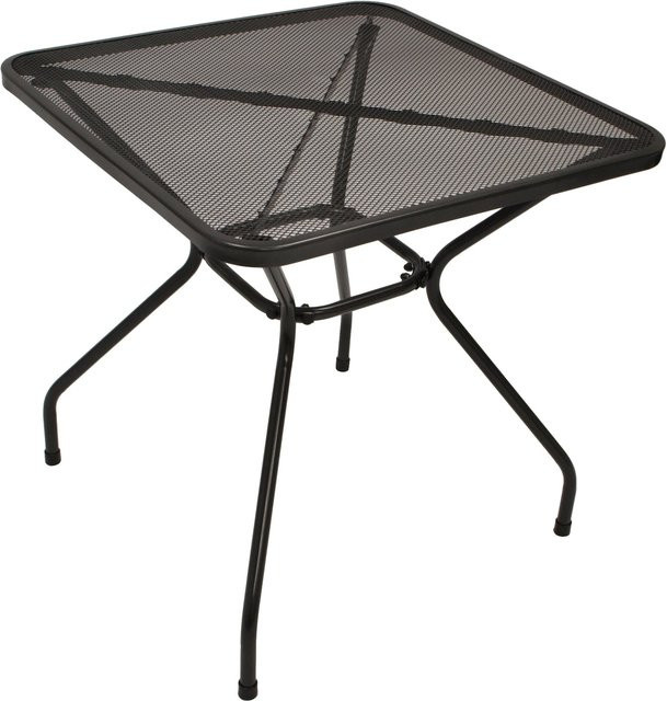 DEGAMO Bistrotisch CLASSIC quadratisch aus Streckmetall in Anthrazit, B/T: 70 x 70 cm - Bild 1