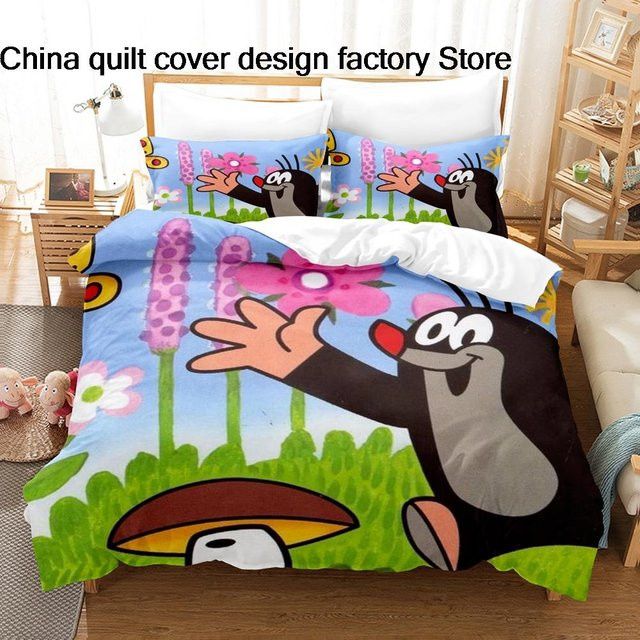Bettwäsche Set Krtko Der Maulwurf mit 3D-Druck für Kinder, Material Mikrofaser Polyester, Mehrfarbig, B/H: 135 x 200 cm - Bild 1