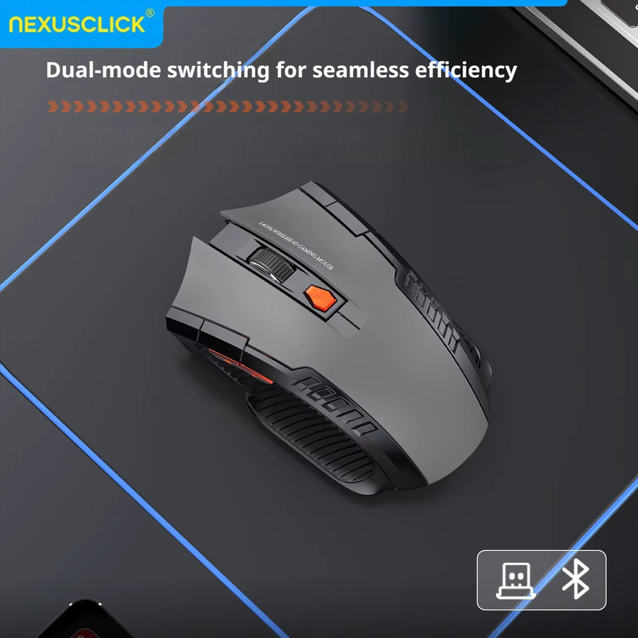 NEXUSCLICK Kabellose optoelektronische Maus in Gold mit 1600 DPI und 6 geräuschlosen Klicks inklusive USB-Empfänger für Büro und Gaming - Bild 3