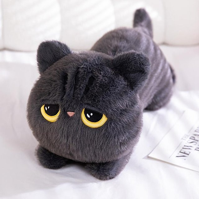 Binchi Fitness Liegende Schwarze Katze Plüschtier, ab 14 Jahren - Bild 1