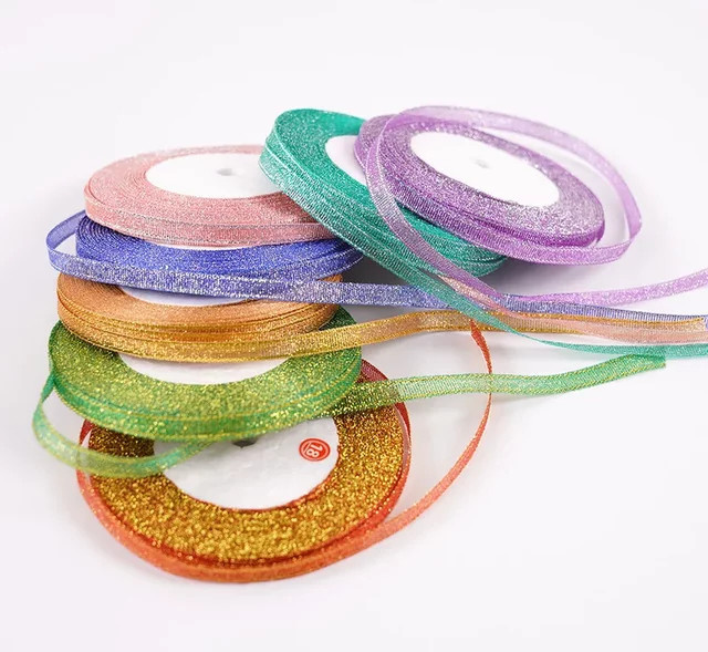 Merylover Glitzer-Metallic-Band bunt in Gold, 22 Meter, Breite: 0,6 cm - Bild 1