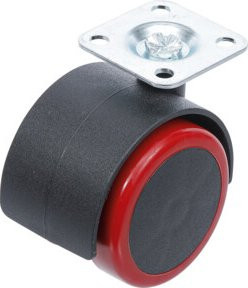 BGS Do it yourself Lenk-Doppelrolle rot/schwarz 50 mm - Bild 1