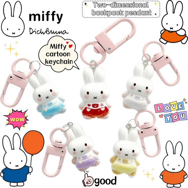 Miffy Schlüsselanhänger, Cartoon Kawaii Rucksack-Dekoranhänger - Bild 1