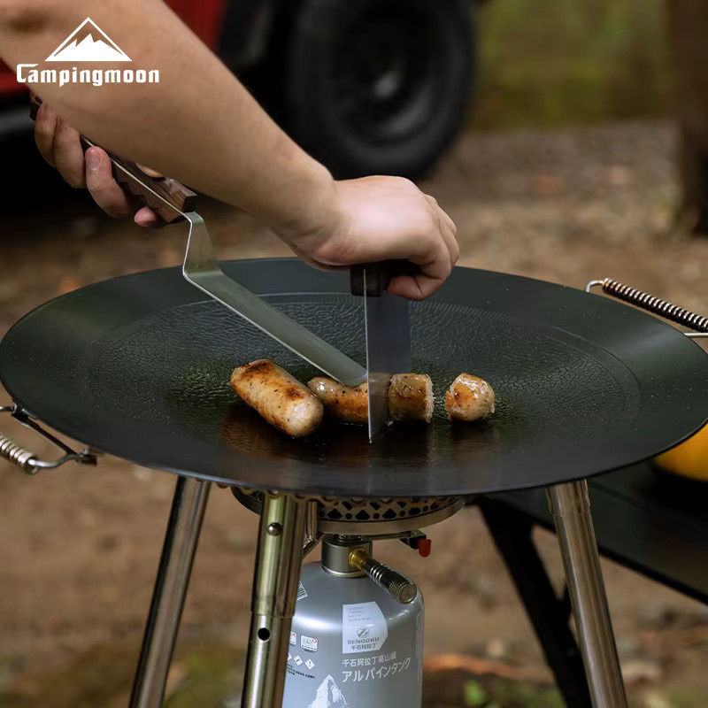 Campingmoon Teppanyaki Bratenspatel und multifunktionaler Messerzerkleinerer aus Edelstahl in Silber - Bild 3
