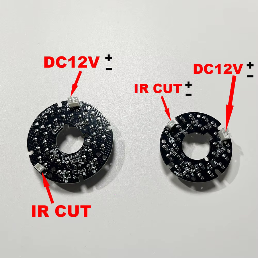 ACDML Infrarot-IR-Beleuchtungsplatine in Schwarz mit 24 oder 36 LEDs, 5 mm, 90 Grad Abstrahlwinkel und 850 nm für 50/60 CCTV-Kameras - Bild 2