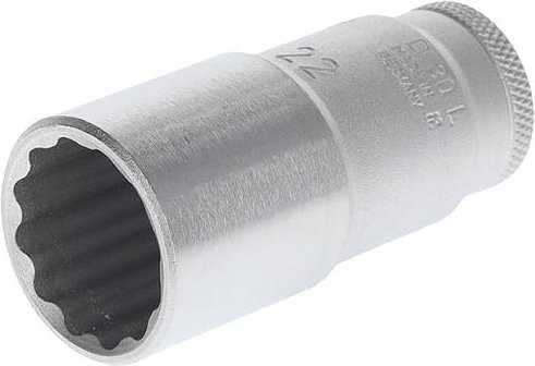 Gedore Steckschlüsseleinsatz 12-kant 3/8 Zoll, Farbe: Silber, Nennweite: 22 mm, Länge: 63,5 mm - Bild 1