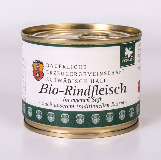 Bäuerliche Erzeugergemeinschaft Schwäbisch Hall Bio-Rindfleisch im eigenen Saft 200 g - Bild 1