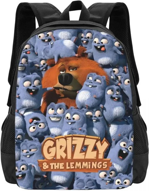 Fancy Style Studio Grizzy N Lemmings Laptop-Rucksack Business College Schultasche, Multicolour - Bild 1