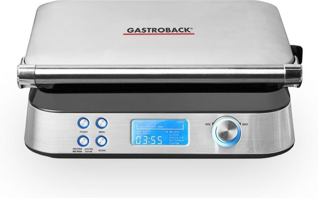 Gastroback Advanced Control Waffeleisen für belgische Waffeln aus Edelstahl in Silber mit digitalem Display und Timer - Bild 1