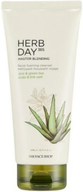 THE FACE SHOP Herb Day 365 Master Blending Reinigungsschaum, 170 ml, Aloe Vera & Grüner Tee - Bild 1