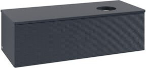 V&B Waschtischunterschrank Antao mit Frontstruktur und Beleuchtung, Farbe: Blau, B/T/H: 120 x 50 x 36 cm - Bild 1