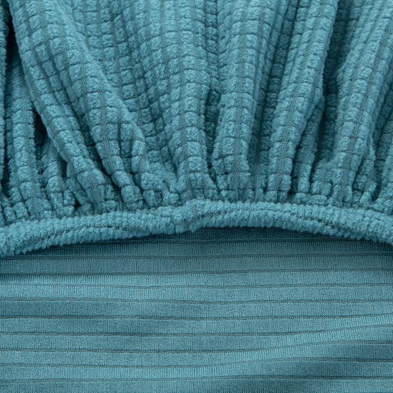 S-EMIGA Jacquard-Klappsofabezug in Blau, elastischer Spandex-Schonbezug für armlose Sofas, Größe L (Länge: 185-200 cm) - Bild 2