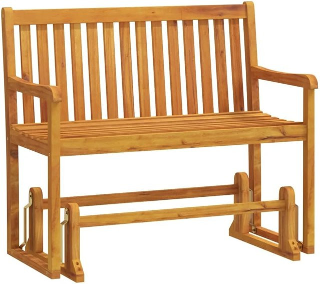 vidaXL Garten-Schaukelbank aus Akazien-Massivholz in Braun mit Armlehnen - Bild 1