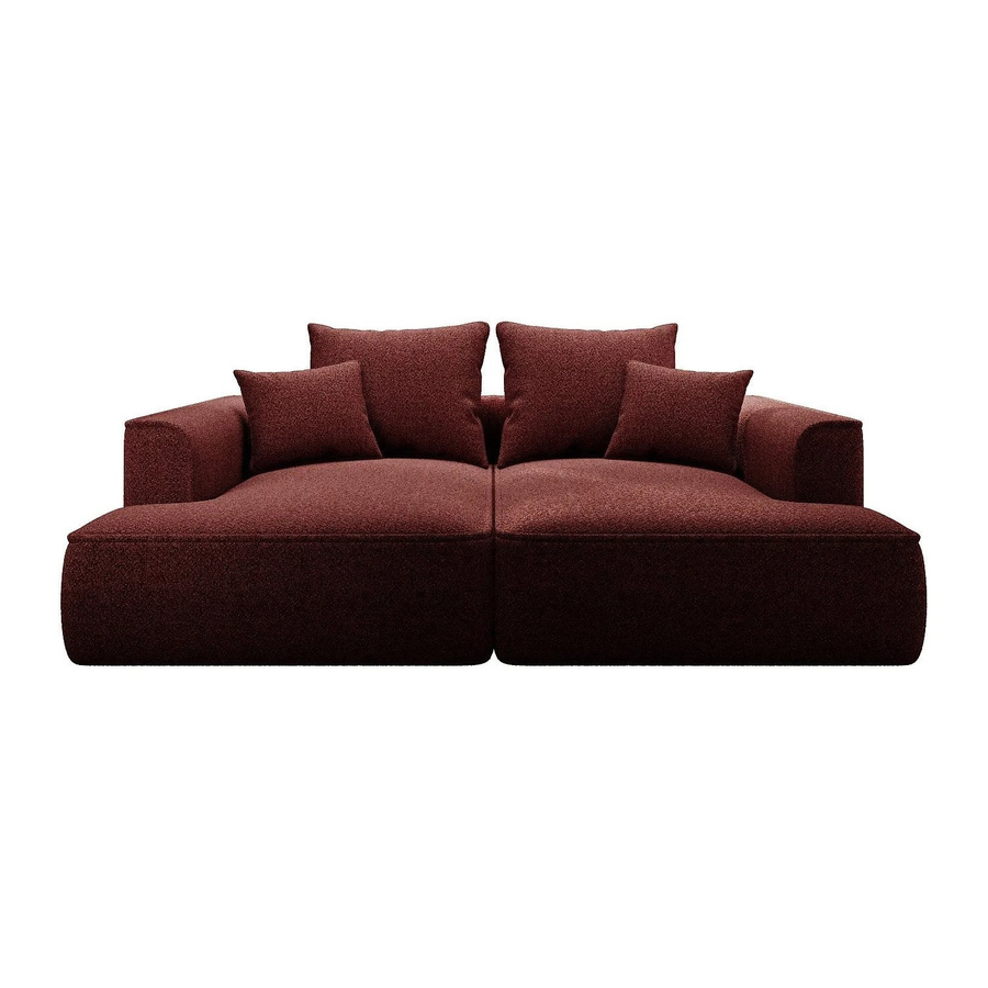 Vente-unique Sofa Pineta in Bordeaux Rot aus Chenille-Stoff, Breite: 230 cm - Bild 2