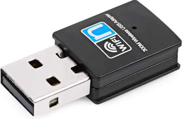 YJMP Electronic USB WiFi Adapter 300Mbps WiFi 5 Dongle 2,4G Wireless Netzwerkkarte mit Antenne in Schwarz für PC und Laptop - Bild 1