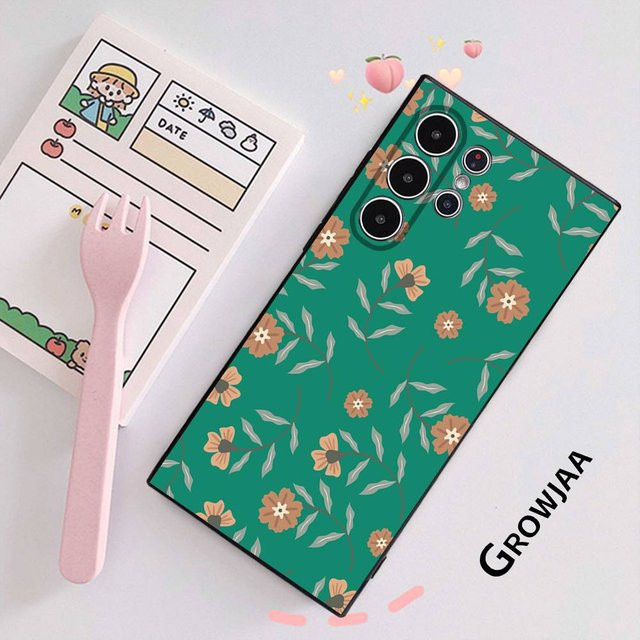 Samsung Galaxy S25 S24 S23 S22 S21 S20 Ultra Plus Schutzhülle mit Koreanischem Blumenmuster Matt Soft Cover Funda - Bild 1
