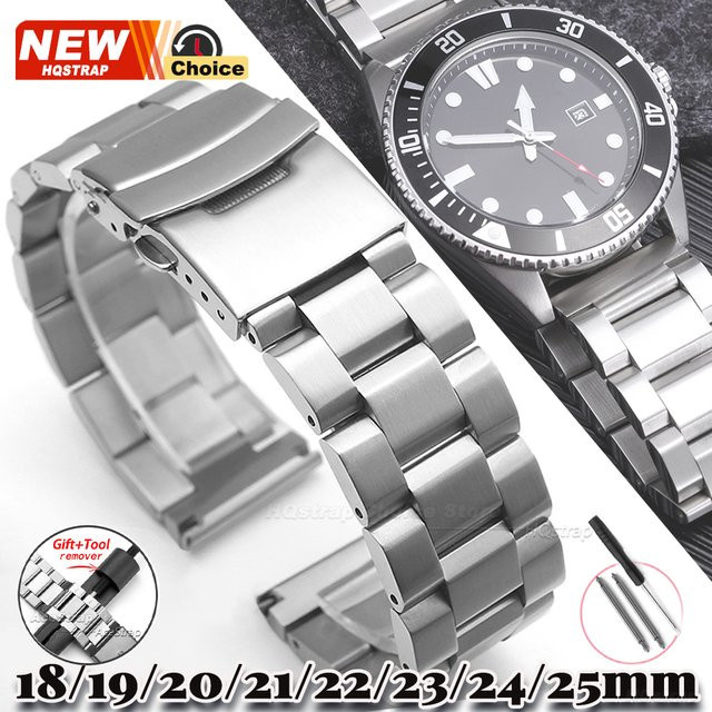 HQstrap Uhrenarmband Edelstahl, Silber, Herren - Bild 1
