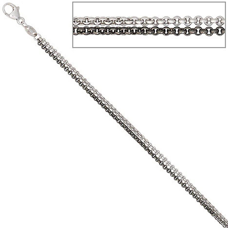 Colfem Erbskette 585 Weißgold, 2-reihig, 45 cm, Unisex - Bild 1