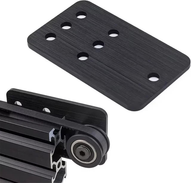 2 Stück Aluminium-Umlenkrollenplatte in Schwarz für Zahnriemen und CNC-Fräsmaschinen sowie 3D-Drucker von Bulk Man - Bild 1