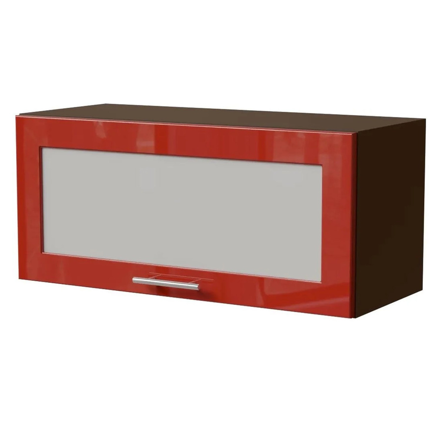 Feldmann-Wohnen Klapphängeschrank Brerra W4BS/80 WKF Lava in Karminrot Hochglanz mit Milchglas, B/T/H: 80 x 32,5 x 36 cm - Bild 2