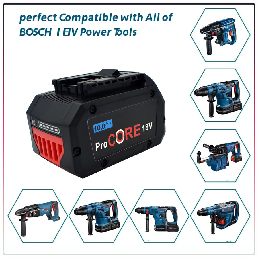 Bosch Pro Core 18V 10,0Ah Lithium-Ionen-Akku GBA18V80 in Schwarz für kabellose Elektrowerkzeuge und Bohrmaschinen - Bild 3