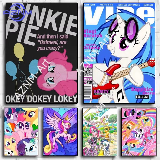KAYOU My Cartoon P-Pony L-Little Wandtattoo selbstklebend, bunter Wandaufkleber aus Papier für dein Zuhause oder das Büro - Bild 1