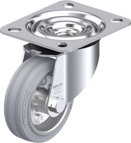 Blickle Lenkrolle LE-VE 80R-SG in Silber, Rad-Durchmesser: 80 mm, Tragfähigkeit: 50 kg - Bild 1