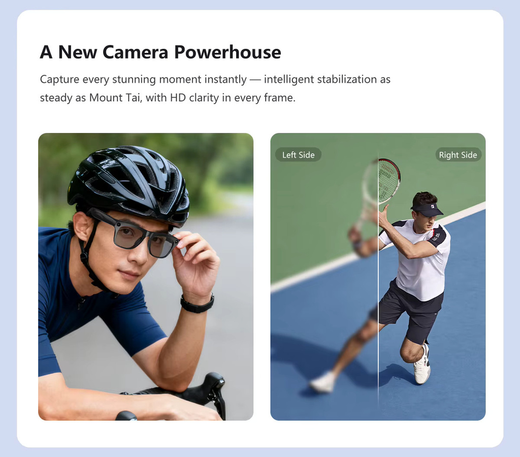 Timethinker KI-Smart-Brille in Schwarz mit Kameraaufnahme, KI-Fotoerkennung, Bluetooth-Anruf, intelligenter Übersetzung und Sprachassistent - Bild 3