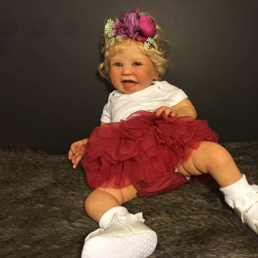 NPK Reborn Mädchen-Babypuppe, Silikon, 55 cm, Bunt - Bild 2
