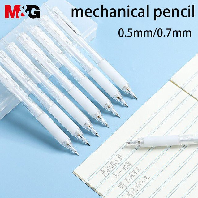 M&G Minimalistischer Druckbleistift in Weiß mit Graphit-Farbe und auswechselbarer Mine - Bild 1